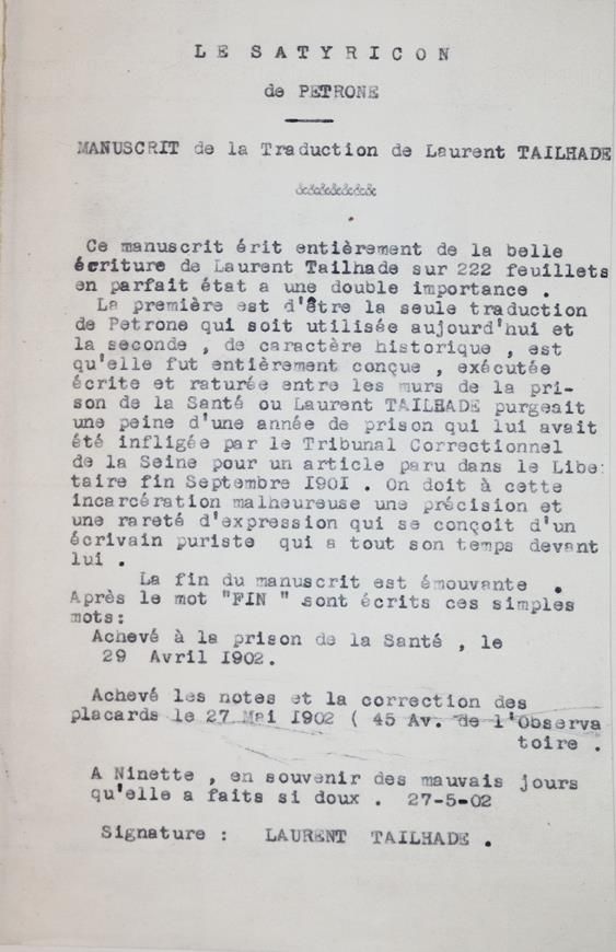 Große Abbildung Nr.1: 145-2165 Tailhade, Laurent.: (Autographs)