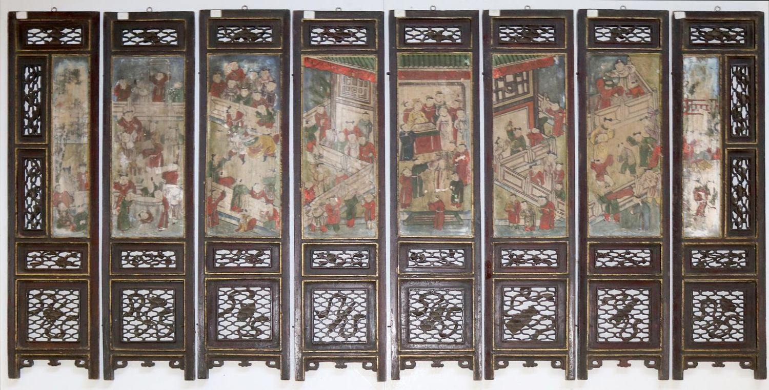 Große Abbildung Nr.2: 145-2425 Paravent, China.: (Asiatika)