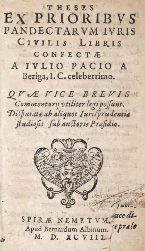 Pace, G. – Theses ex prioribus pandectarum iuris civilis libris