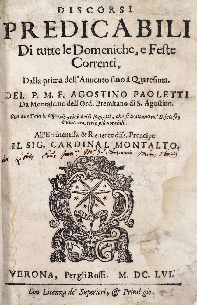 Paoletti,A. – Discorsi predicabili di tutte le Domeniche, e feste Correnti