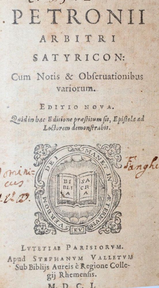 Petronius Arbiter. – Satyricon, cum notis & observationibus variorum