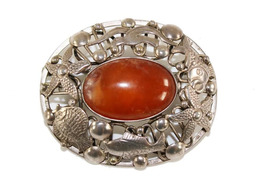 Große Abbildung Nr.1: 145-2628 Bernstein Brosche: (Schmuck)