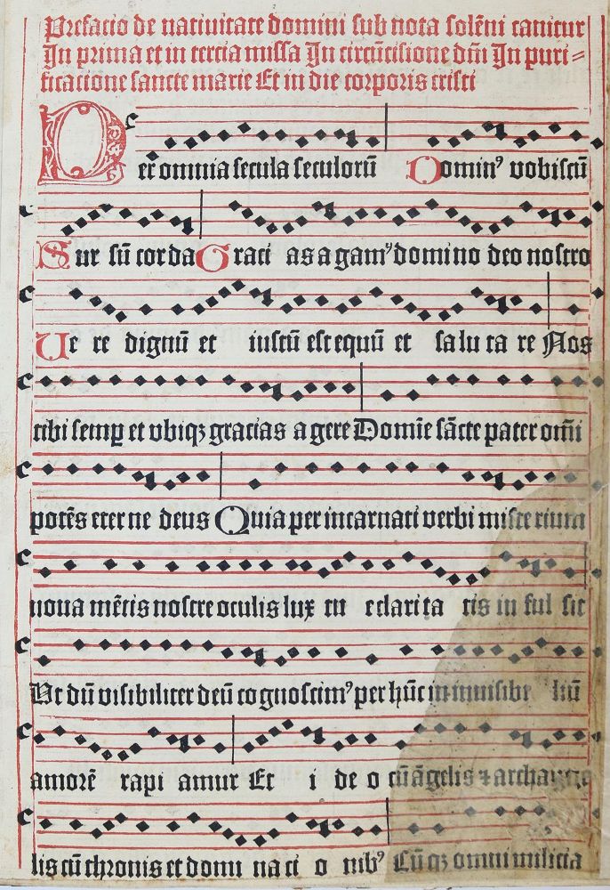 Prefacio de natiuitate – domini sub nota soleni canitur In prima et in tercia missa In circucisione di In puri=ficatione sancte marie E