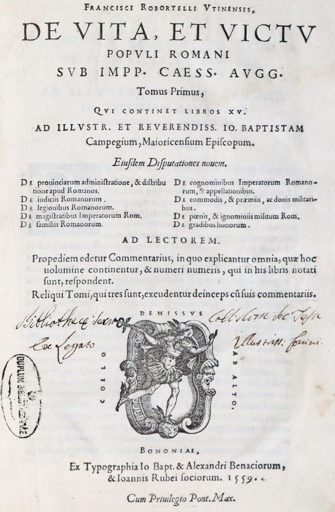 Robortelli,F. – De vita, et victu populi Romani sub Impp