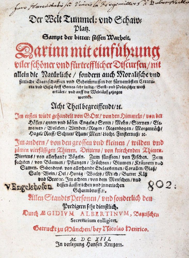 Albertinus,Aeg. – Der Welt Tummel: vnd Schaw-Platz