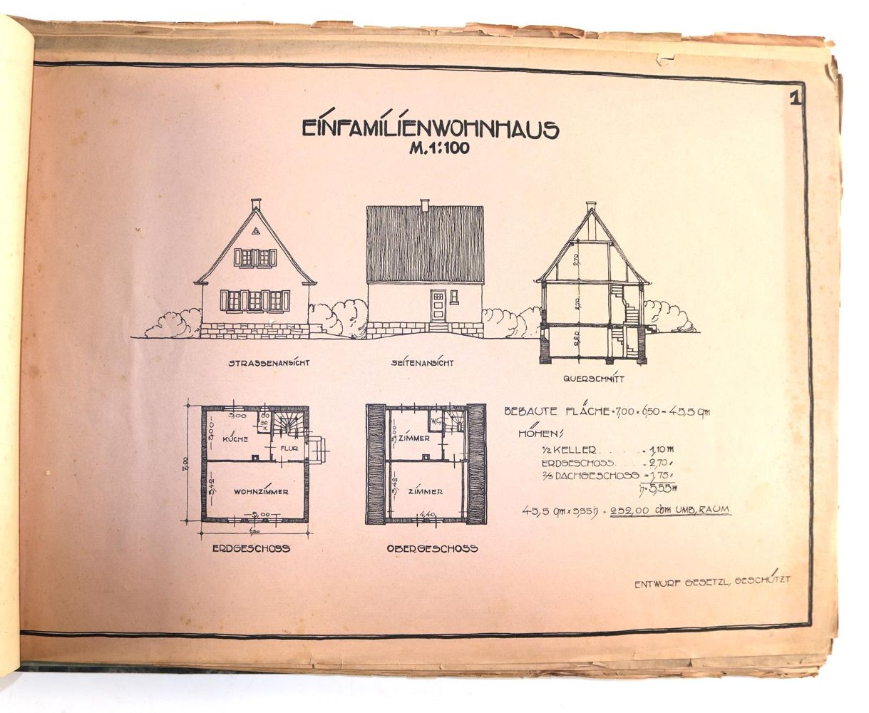 Große Abbildung Nr.2: 145-3043 Architekturzeichnungen.: (Varia, Architektur)