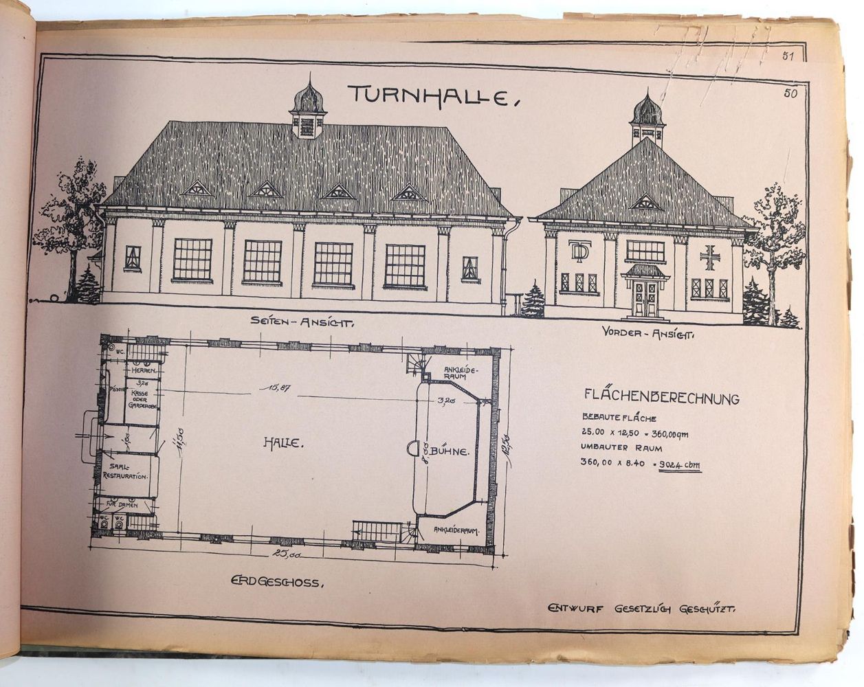 Große Abbildung Nr.8: 145-3043 Architekturzeichnungen.: (Varia, Architektur)