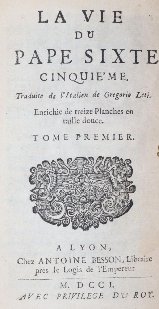 Лети, Г. – La vie du Pape Sixte Cinquieme