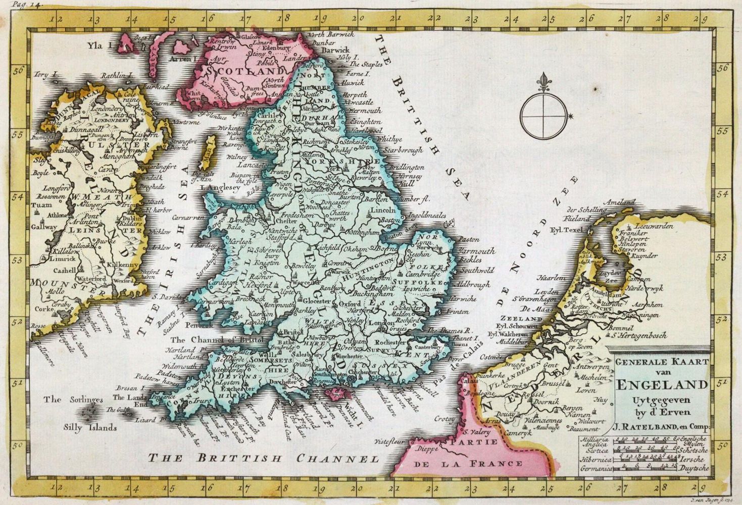 Große Abbildung Nr.1: 145-3434 Antike Karten Schottland und England.: (Ausland, Grossbritannien)