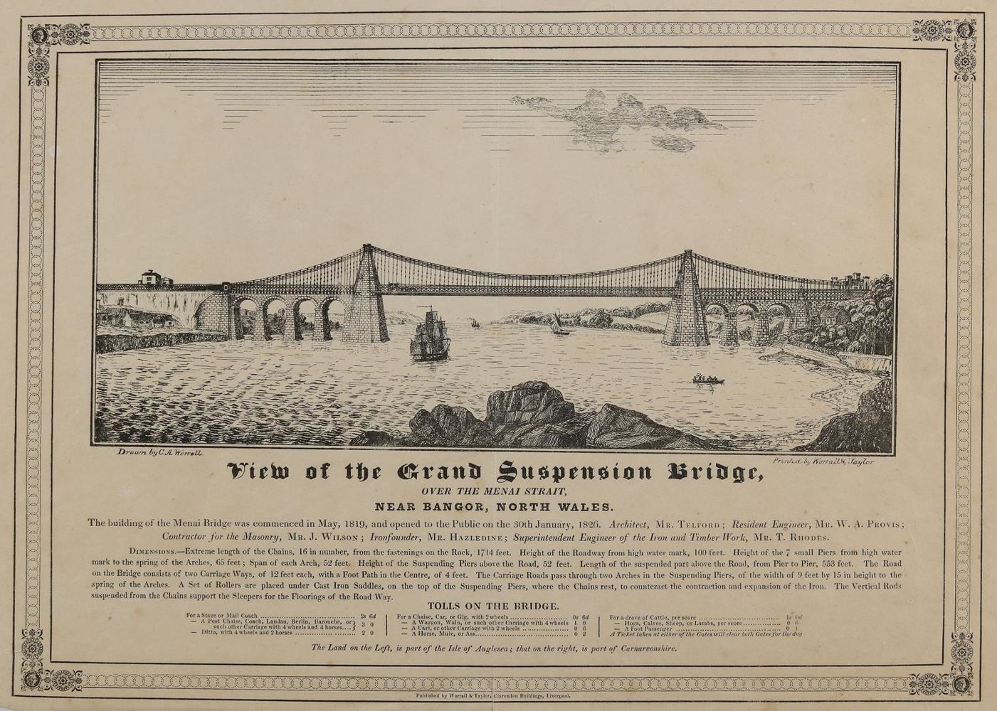 Große Abbildung Nr.1: 145-3435 Menai Suspension Bridge.: (Ausland, Grossbritannien, Architektur)