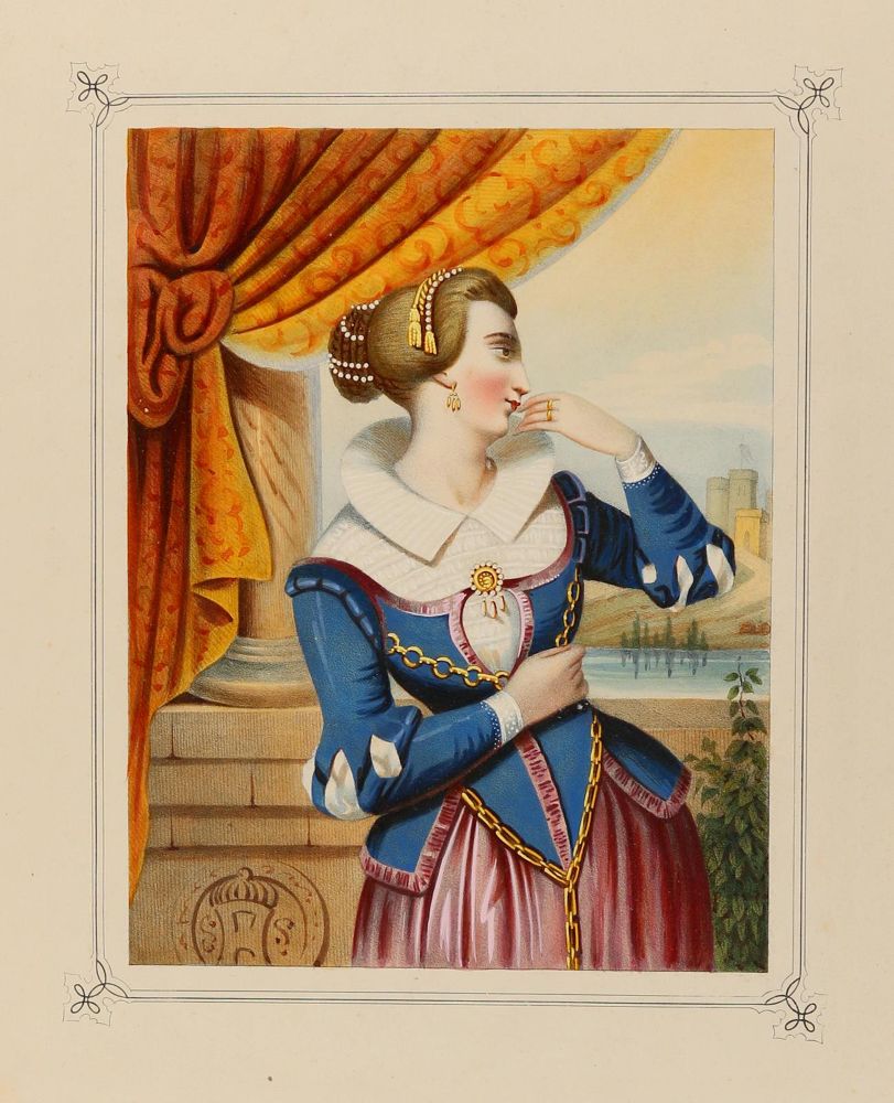 Große Abbildung Nr.3: 145-3767 Burgfräulein: (Künstlergraphik)