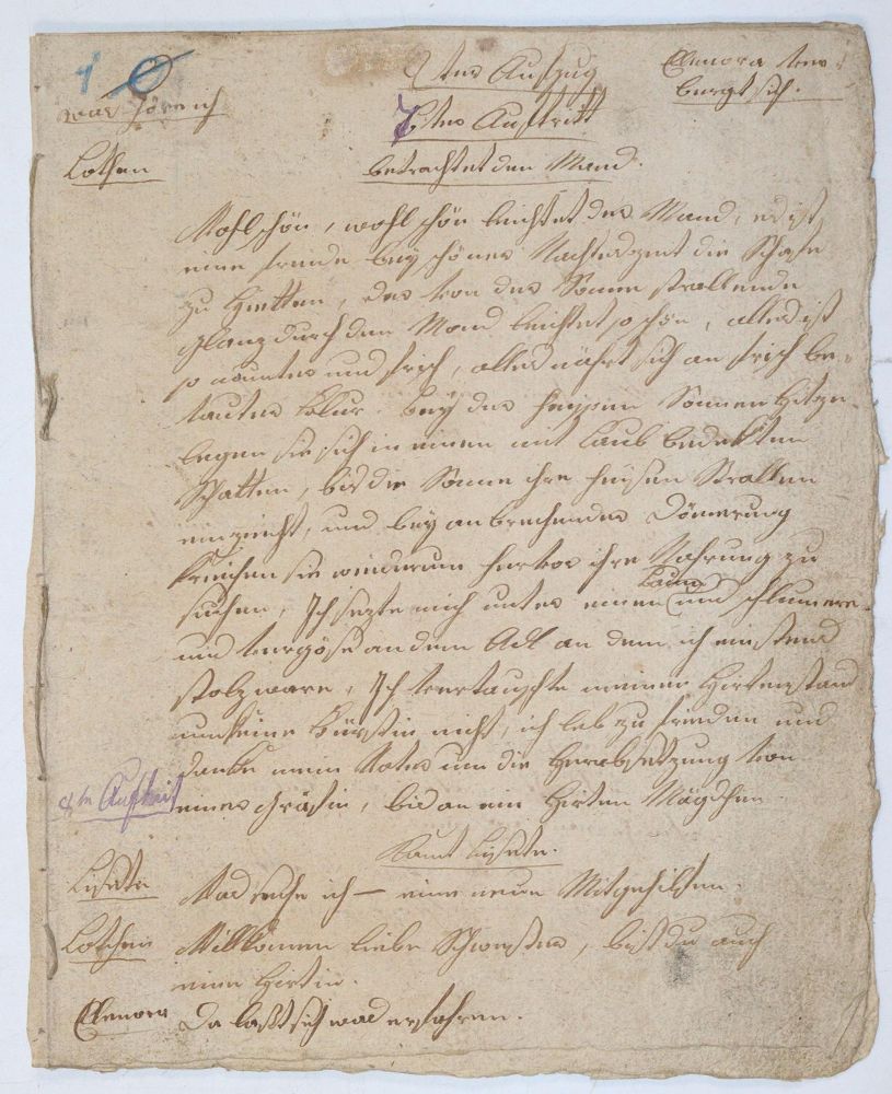 Große Abbildung Nr.3: 145-384 Fragment: (Film - Theater - Tanz, Handschriften)