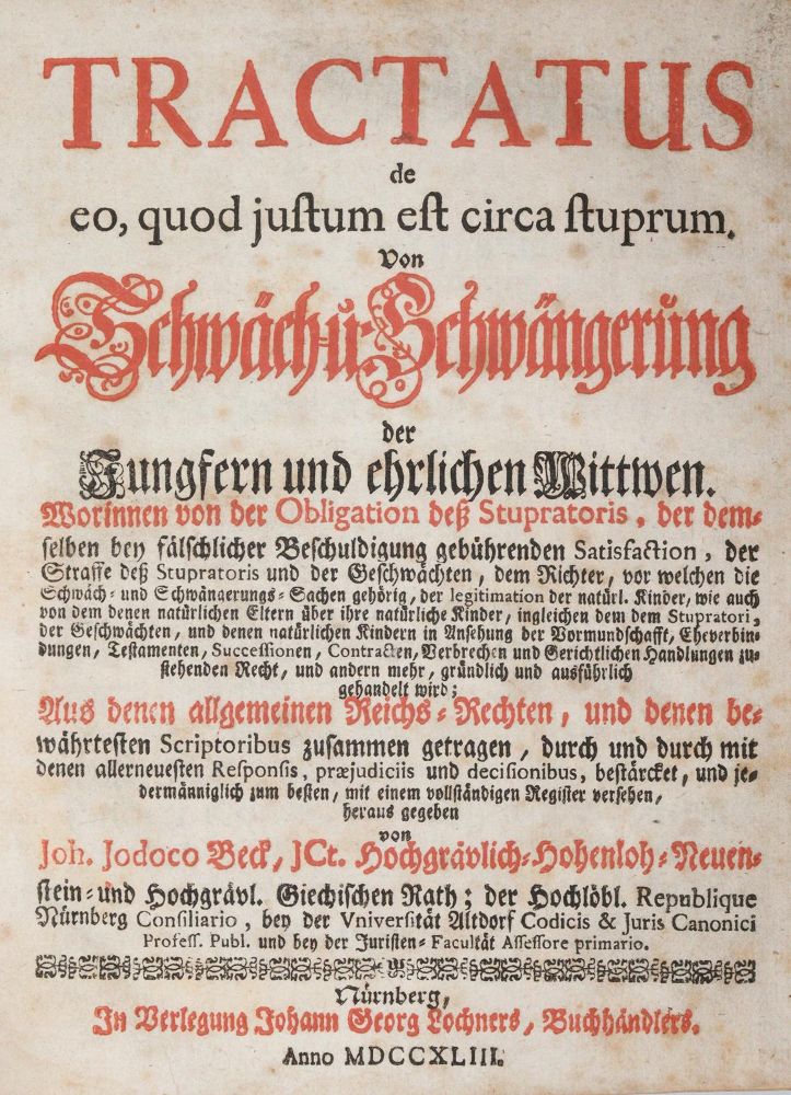 Große Abbildung Nr.3: 145-412 Beck,J.J.: (Juridica und Kriminologie)