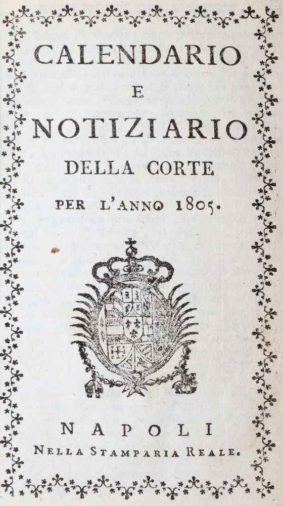 Calendario – e Notizario della Corte per l'Anno 1762, 1765, 1777, 1795, 1797 i 1805