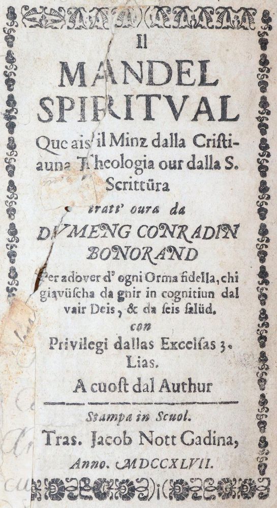 Bonorand,D.C. – Il Mandel Spiritual Que ais il Minz dalla Cristiauna Theologia..