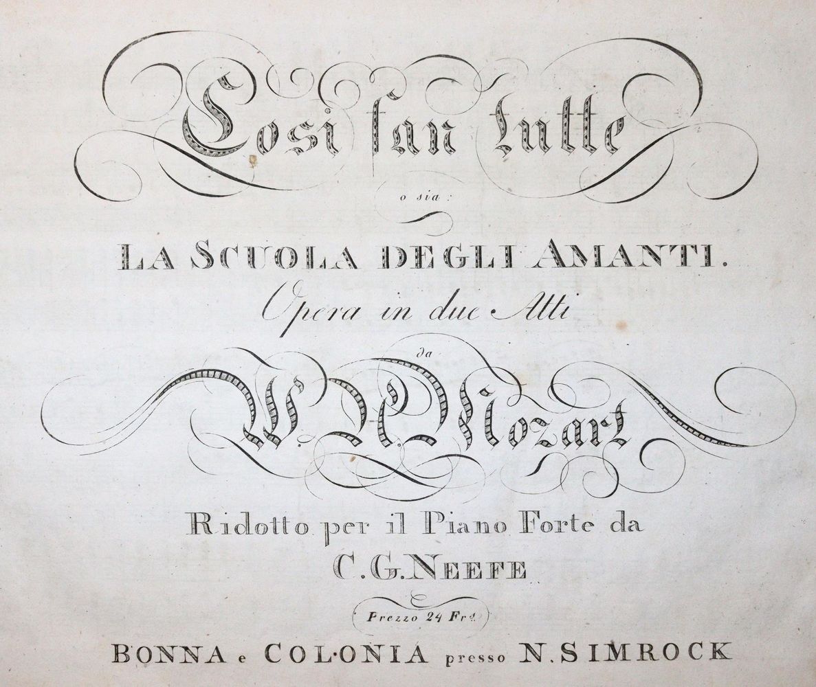Mozart,W.A. – Cosi fan tutte o sia: la scuola degli Amanti