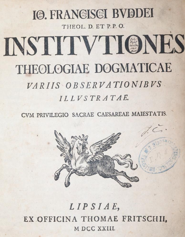 Buddeus,J.F. – Institutiones theologiae dogmaticae variis observationibus illustratae