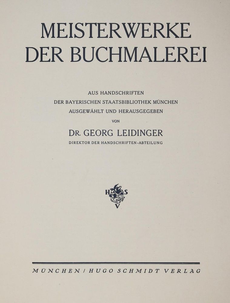 Große Abbildung Nr.2: 145-691 Leidinger,G.: (Buchmalerei)