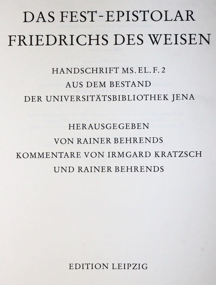 Große Abbildung Nr.1: 145-710 Fest-Epistolar, Das,: (Faksimile)