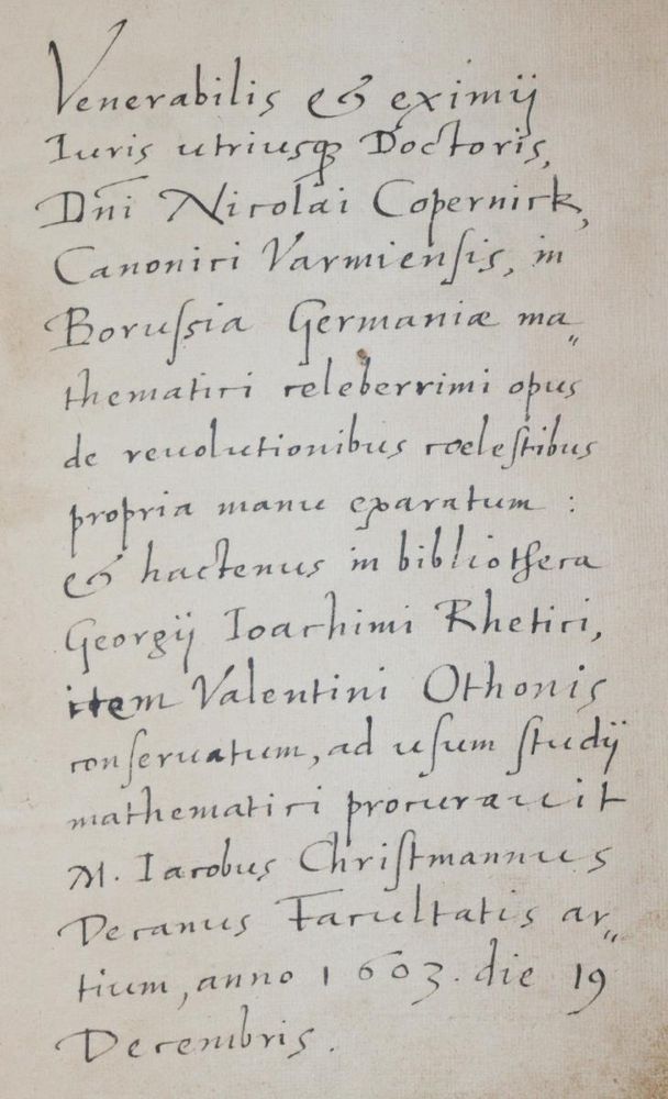 Große Abbildung Nr.1: 145-721 Kopernikus,N.: (Faksimile)