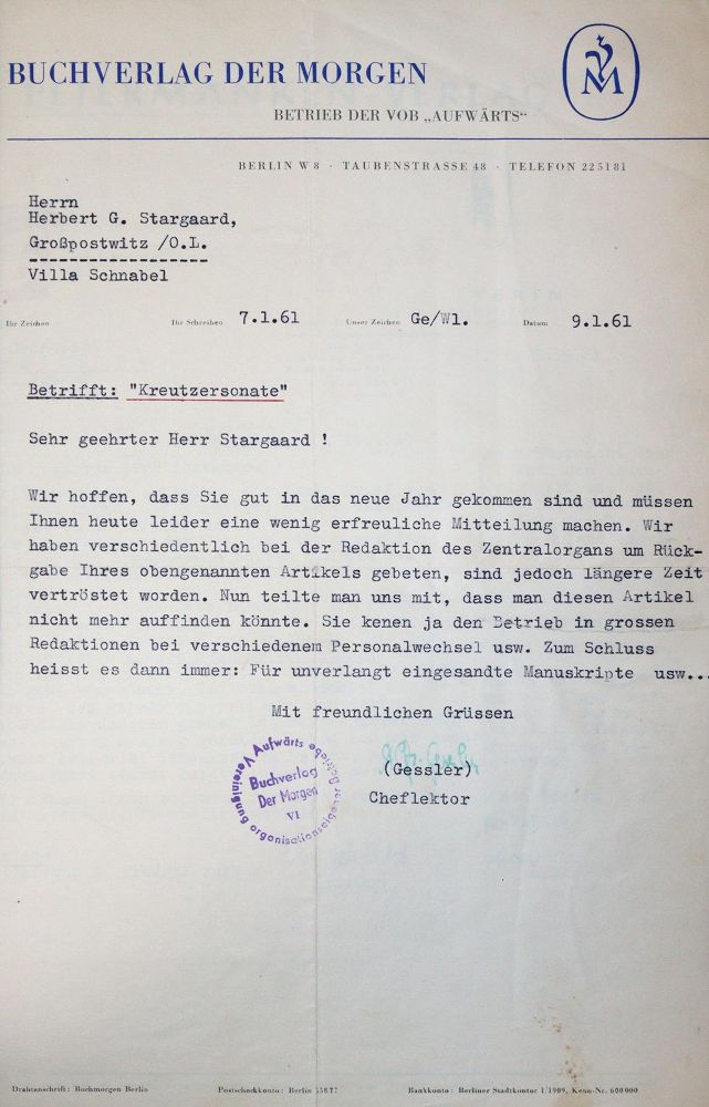 Große Abbildung Nr.2: 145-789 Stargaard, Herbert (d.i. H.R.Schnabel).: (Verlagswesen)