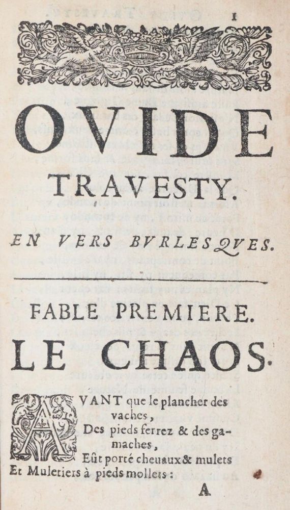 Assoucy,(C.)de. – Ovide en belle humeur, travesty en vers burlesques