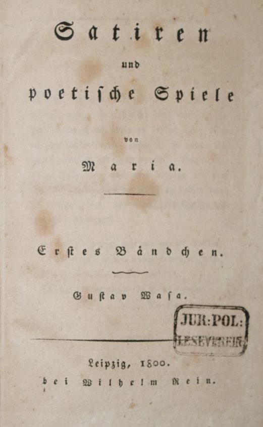 (Brentano,C.). – Satiren und poetische Spiele von Maria
