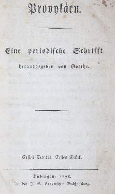 Bild Nr.3: 145-1001 Goethe,J.W.v. (Hrsg.).: (Literatur und illustrierte Bücher bis 19.Jahrhundert)