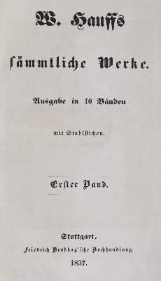 Bild Nr.3: 145-1010 Hauff,W.: (Literature and illustrated books 19th century)