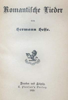 Bild Nr.1: 145-1015 Hesse,H.: (Literatur und illustrierte Bücher bis 19.Jahrhundert)