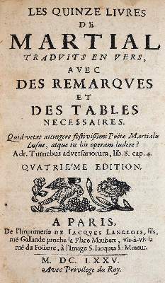Bild Nr.1: 145-1035 Martial.: (Literature and illustrated books 19th century)