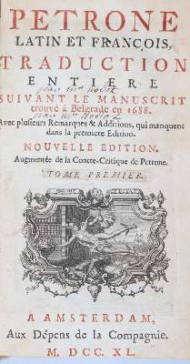 Bild Nr.1: 145-1047 Petronius Arbiter.: (Literatur und illustrierte Bücher bis 19.Jahrhundert)