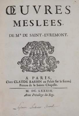 Bild Nr.1: 145-1082 Saint-Evremont,(C.de Marguetel de Saint Denis).: (Literatur und illustrierte Bücher bis 19.Jahrhundert)