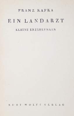 Bild Nr.1: 145-1250 Kafka,F.: (Modern literature and illustrated books 20th century)