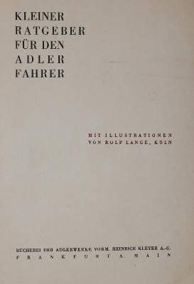 Bild Nr.1: 145-1528 Adlerwerke AG.: (Verschiedene Gebiete - Varia, Auto)