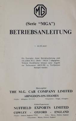 Bild Nr.1: 145-1537 MG Car Company.: (Verschiedene Gebiete - Varia, Auto)