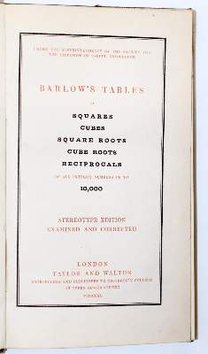 Bild Nr.3: 145-1578 Barlow,P.: (Verschiedene Gebiete - Varia, Mathematik)