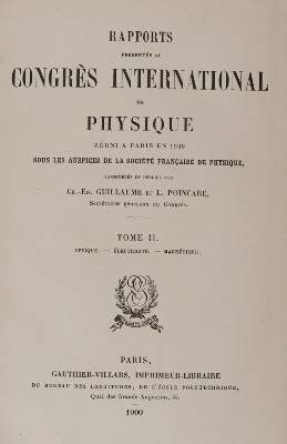 Bild Nr.1: 145-1598 Guillaume,C.E. u. L.Poincare (Hrsg.).: (Verschiedene Länder - Geschichte, Physik)
