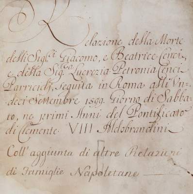 Bild Nr.1: 145-1878 Relazione: (Italien, Cenci, Handschriften)