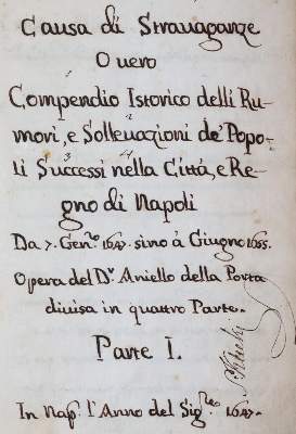 Bild Nr.1: 145-1904 Della Porta,A.: (Italien, Neapel, Handschriften)