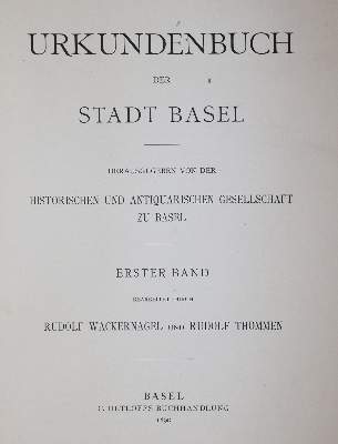 Bild Nr.1: 145-1962 Urkundenbuch der Stadt Basel.: (Schweiz, Basel)