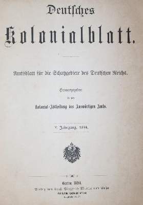 Bild Nr.4: 145-2063 Deutsches Kolonialblatt.: (Verschiedene Länder - Geschichte, Kolonien)