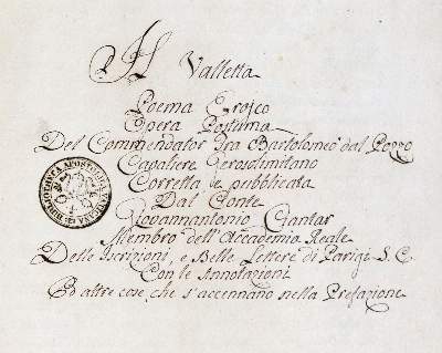 Bild Nr.1: 145-2074 Pozzo,B.dal.: (Verschiedene Länder - Geschichte, Malta, Handschriften)