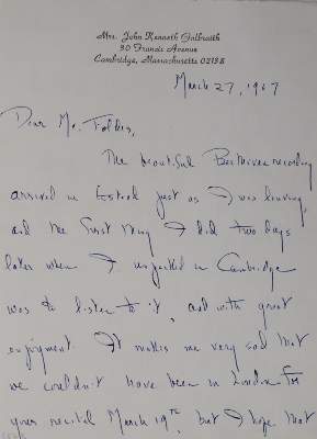 Bild Nr.1: 145-2129 Galbraith, John Kenneth,: (Autographs)