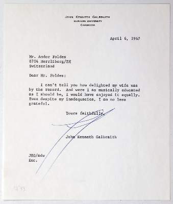 Bild Nr.3: 145-2129 Galbraith, John Kenneth,: (Autographs)