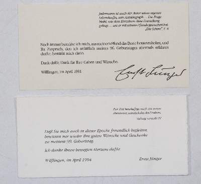 Bild Nr.3: 145-2137 Jünger, Ernst,: (Autographs)