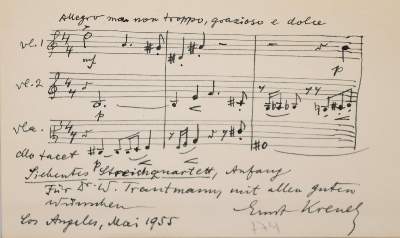 Bild Nr.1: 145-2139 Krenek, Ernst,: (Autographs)