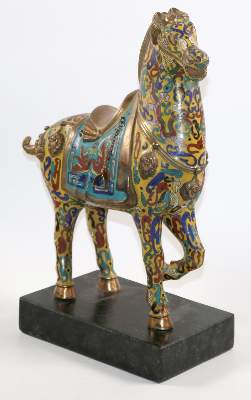 Bild Nr.2: 145-2398 Cloisonné-Pferd: (Asiatika)