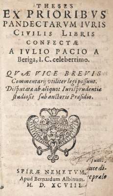 Bild Nr.1: 145-246 Pace,G.: (Alte Drucke, Handschriften und Theologie)