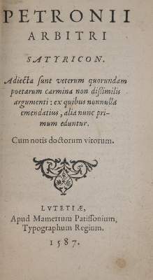 Bild Nr.3: 145-256 Petronius Arbiter.: (Petronius, Einband)